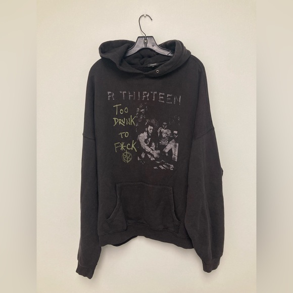 R13 Oversized too drunk Hoodie – Acid Black. Size medium - Picture 5 of 15